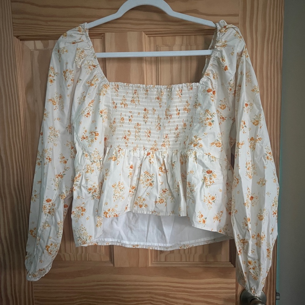 Abercrombie & Fitch Floral Blouse in Cream and Yellow